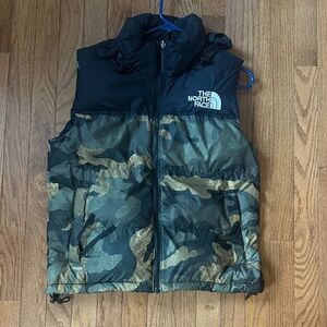 The North Face Women’s Black and Green Camo Vest
